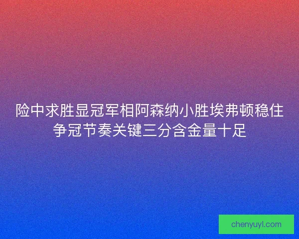 险中求胜显冠军相阿森纳小胜埃弗顿稳住争冠节奏关键三分含金量十足